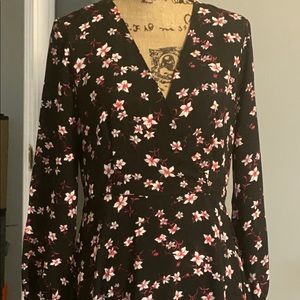Ann Taylor Black Floral Dress
